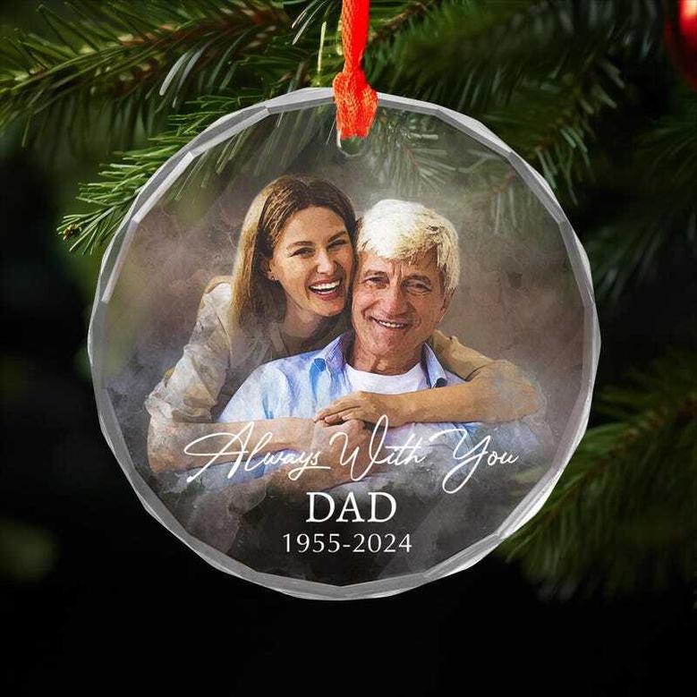 In Memory Of Dad Acrylic Ornament - Personalized Remembrance Gift With Custom Portrait For Christmas