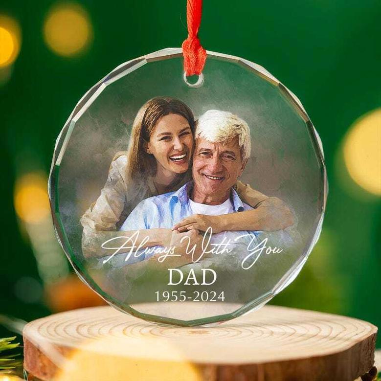 In Memory Of Dad Acrylic Ornament - Personalized Remembrance Gift With Custom Portrait For Christmas