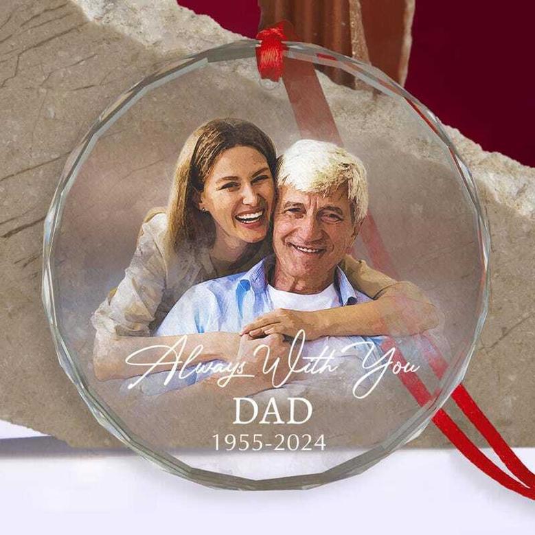 In Memory Of Dad Acrylic Ornament - Personalized Remembrance Gift With Custom Portrait For Christmas