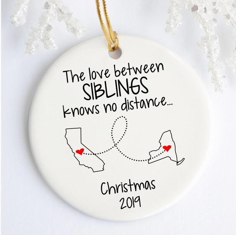 Heartfelt Mother Son Long Distance Ornament - Custom State Design, Thoughtful Going Away Gift From Son