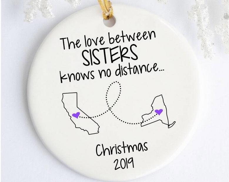 Heartfelt Mother Son Long Distance Ornament - Custom State Design, Thoughtful Going Away Gift From Son