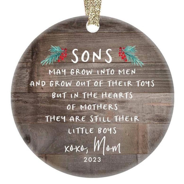 Thoughtful Mother Son Wooden Ornament - Unique Christmas Gift For Grown Adult Son