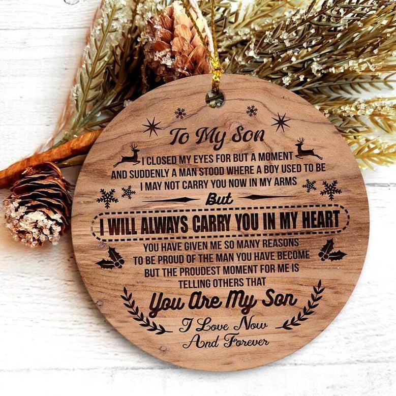 Thoughtful Mother Son Wooden Ornament For Baby's First Christmas 2024 Gift Idea