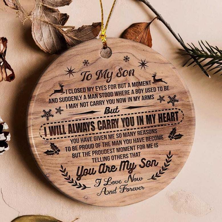 Thoughtful Mother Son Wooden Ornament For Baby's First Christmas 2024 Gift Idea