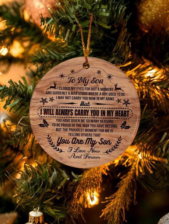 Thoughtful Mother Son Wooden Ornament For Baby's First Christmas 2024 Gift Idea