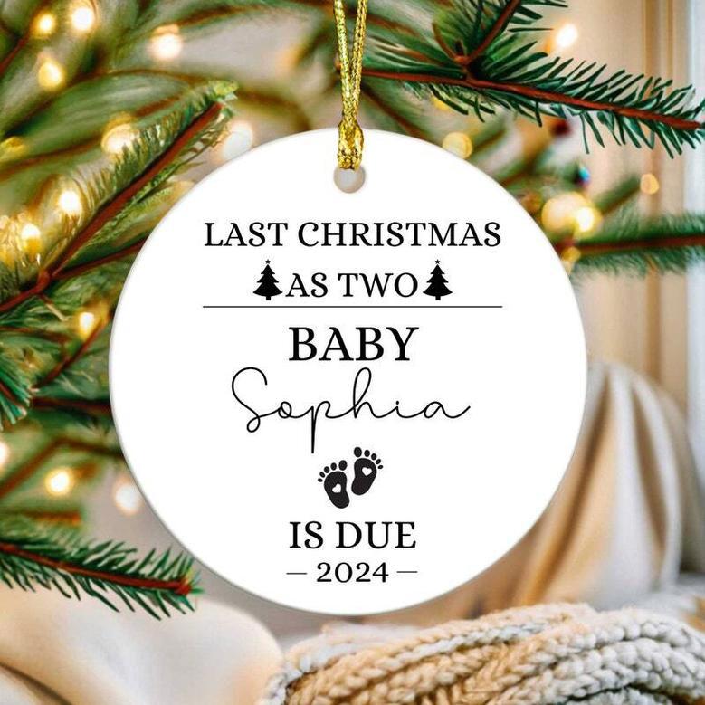 Personalized Christmas Ornament For New Parents 2024 - Pregnancy & Baby Announcement Keepsake Gift