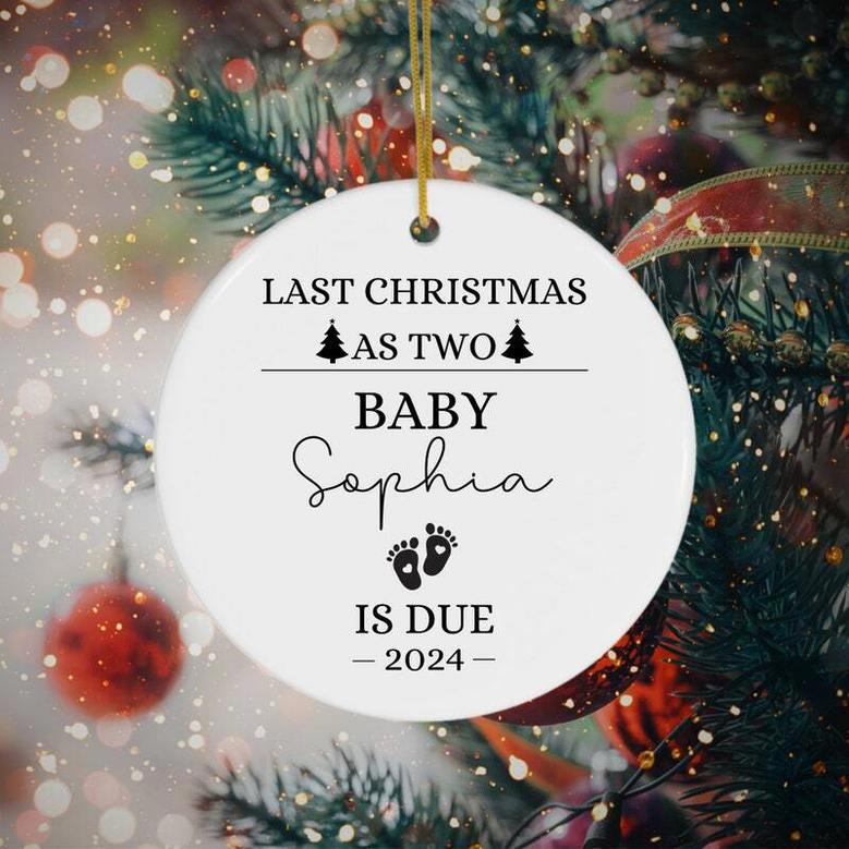 Personalized Christmas Ornament For New Parents 2024 - Pregnancy & Baby Announcement Keepsake Gift