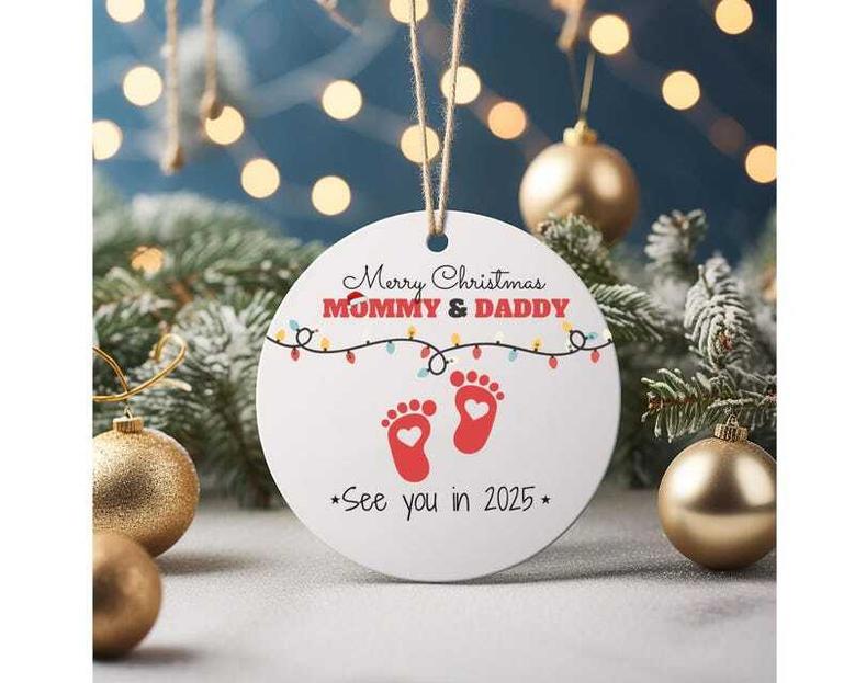 Thoughtful Christmas Ornament For New Parents - Personalized 2025 Design For Expecting Moms And Dads