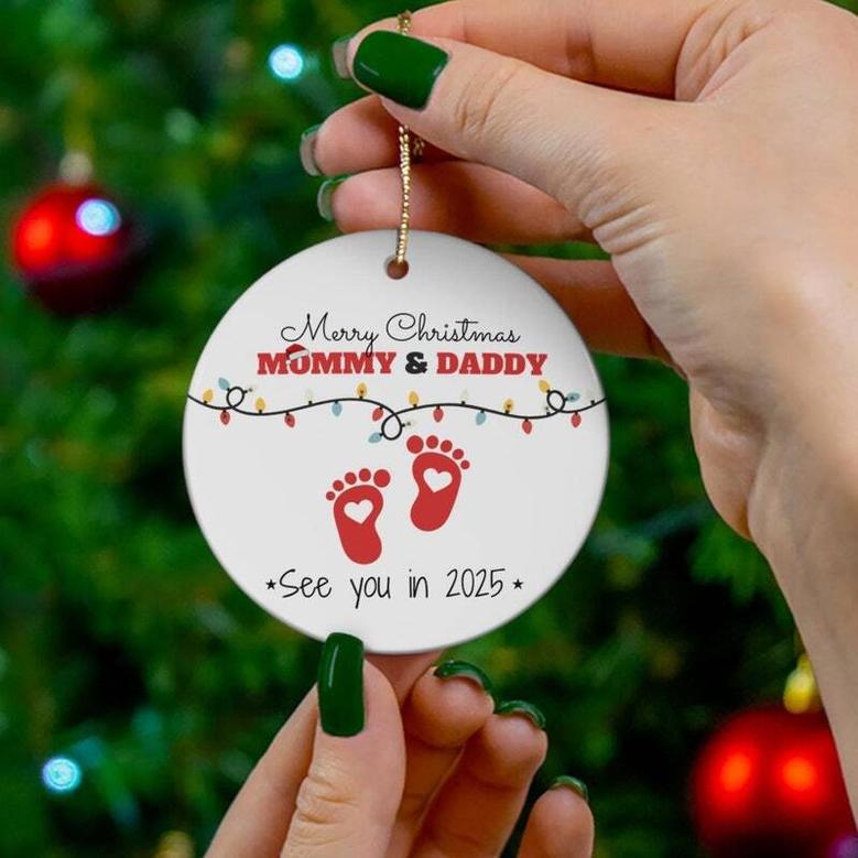 Thoughtful Christmas Ornament For New Parents - Personalized 2025 Design For Expecting Moms And Dads