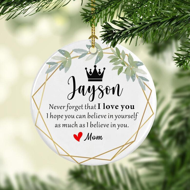 Heartfelt Personalized Son Ornament Gift From Mom And Dad - Christmas Love Keepsake