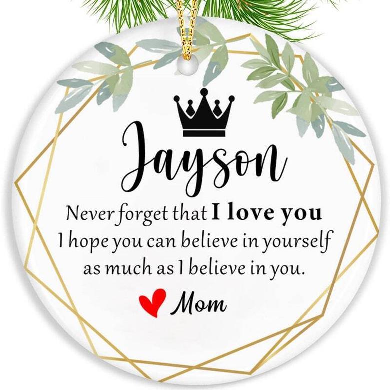 Heartfelt Personalized Son Ornament Gift From Mom And Dad - Christmas Love Keepsake