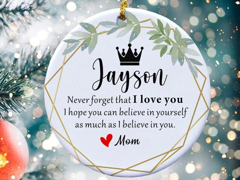 Heartfelt Personalized Son Ornament Gift From Mom And Dad - Christmas Love Keepsake