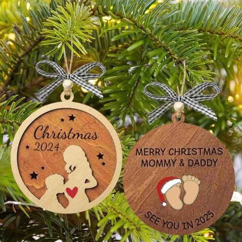 Thoughtful Pregnancy Announcement Ornaments For New Parents - Christmas Gift Set