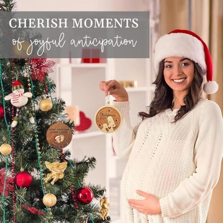 Thoughtful Pregnancy Announcement Ornaments For New Parents - Christmas Gift Set