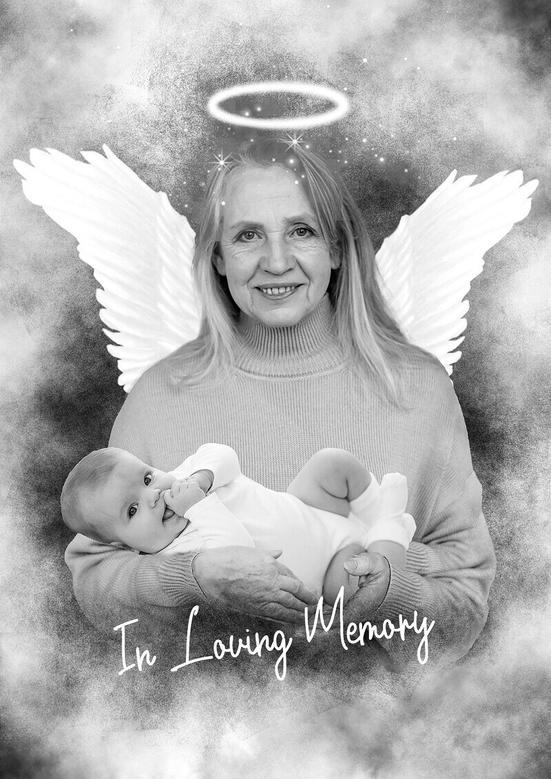 Personalized Memorial Canvas With Angel Wings For Grandfather Loss