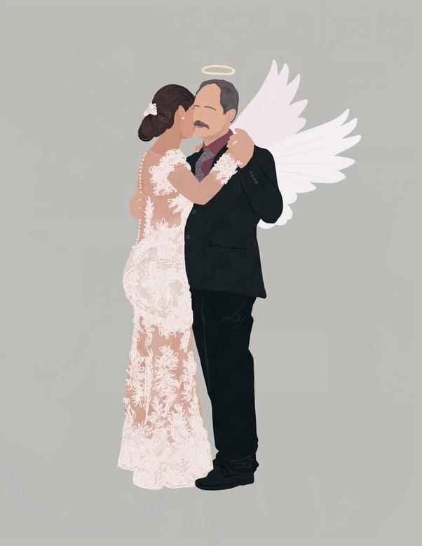 Heartfelt Wedding Canvas - Add Loved One To Photo With Custom Family Portrait For Bride And Parents