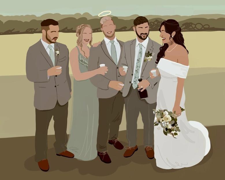 Heartfelt Wedding Canvas - Add Loved One To Photo With Custom Family Portrait For Bride And Parents