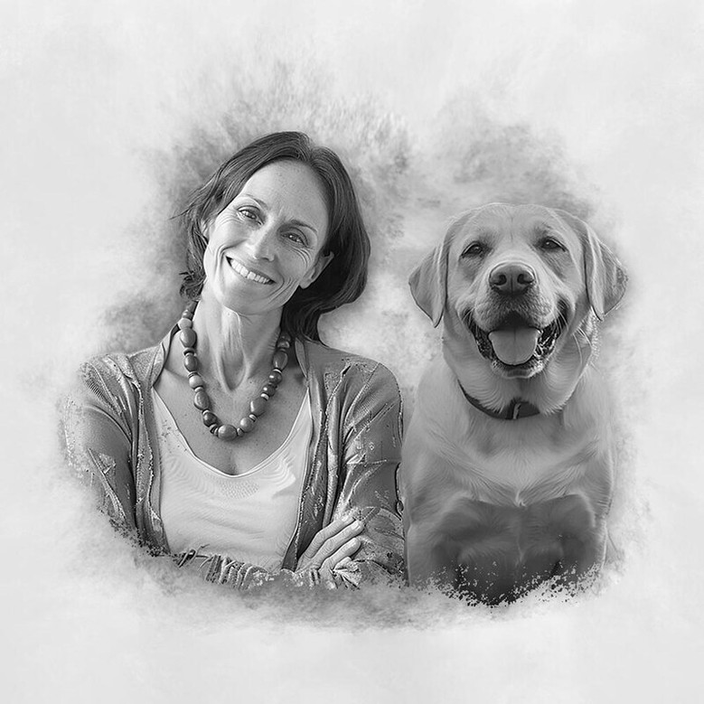 Charcoal Memorial Canvas - Forever Family Portrait for Loss