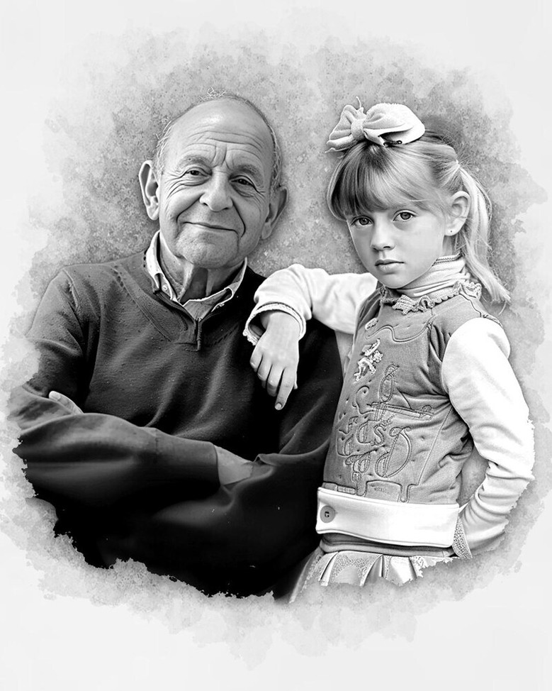 Charcoal Memorial Canvas - Forever Family Portrait for Loss