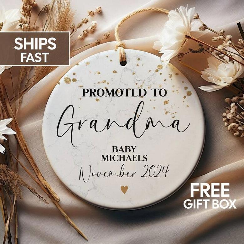 Thoughtful Ornament For New Grandma - Promoted To Grandma Announcement Gift For Expecting Grandparents