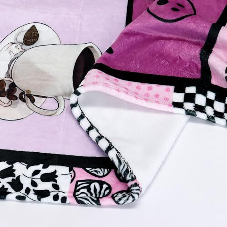 Cozy Funny Cat Flannel Fleece Blanket - Ideal Gifts For Women And Girls, Cat-Themed Decor For Bed, Chair, Couch