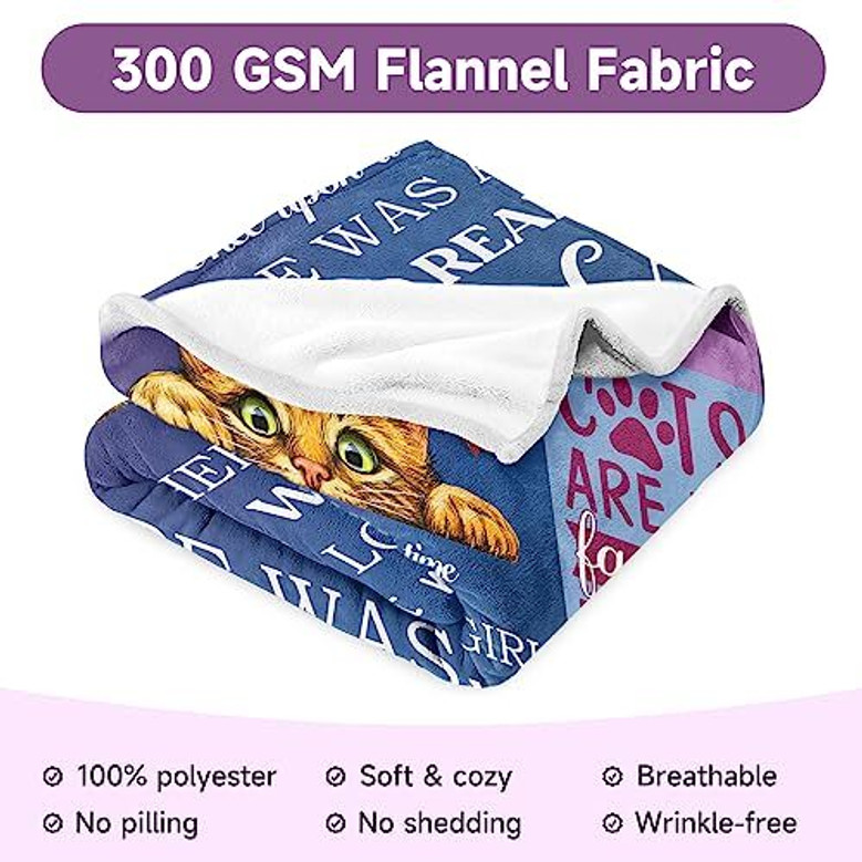 Personalized Funny Cat Throw Blanket 80\