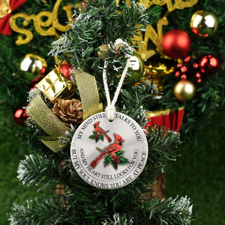 Personalized Cardinal Ornament For Loss - Memorial Ceramic Christmas Gift For Loved Ones