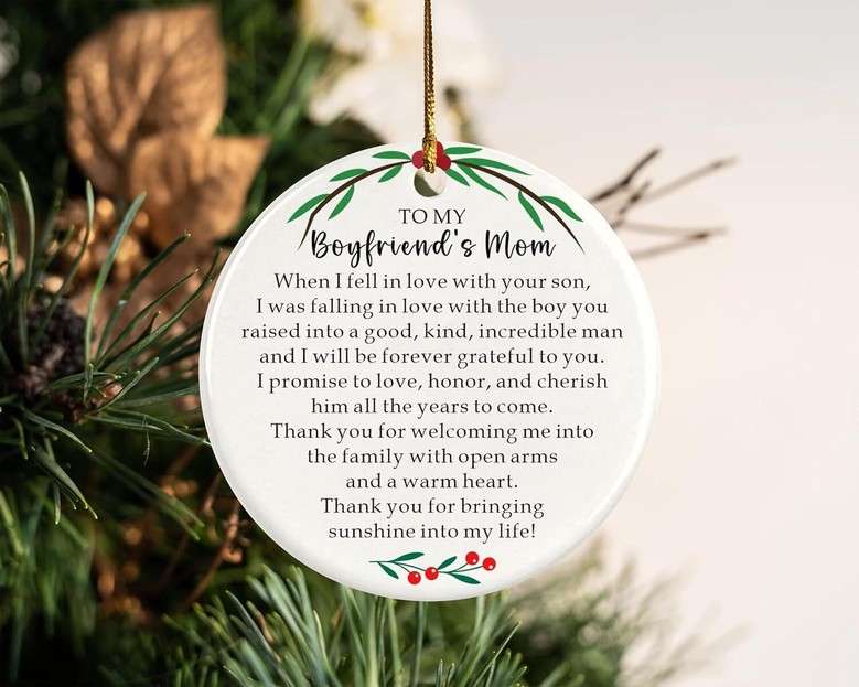 Personalized Ceramic Ornaments 2024 Christmas Gift For Boyfriend's Mom Decor