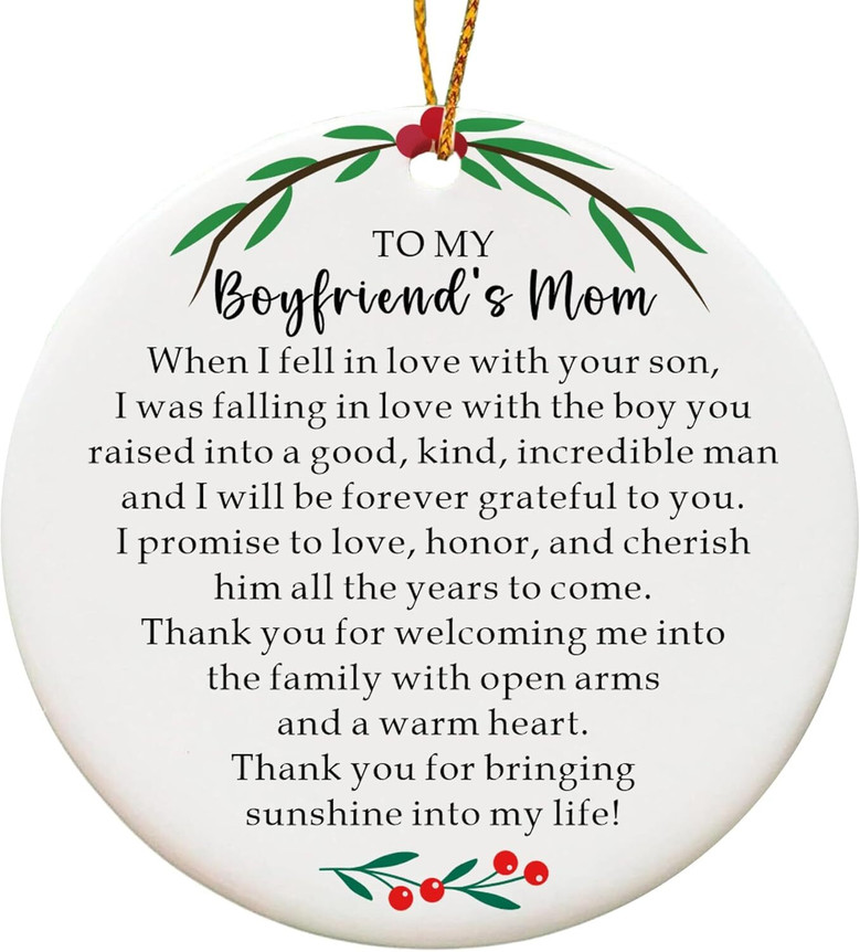 Personalized Ceramic Ornaments 2024 Christmas Gift For Boyfriend's Mom Decor