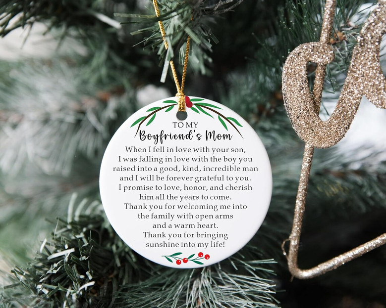 Personalized Ceramic Ornaments 2024 Christmas Gift For Boyfriend's Mom Decor