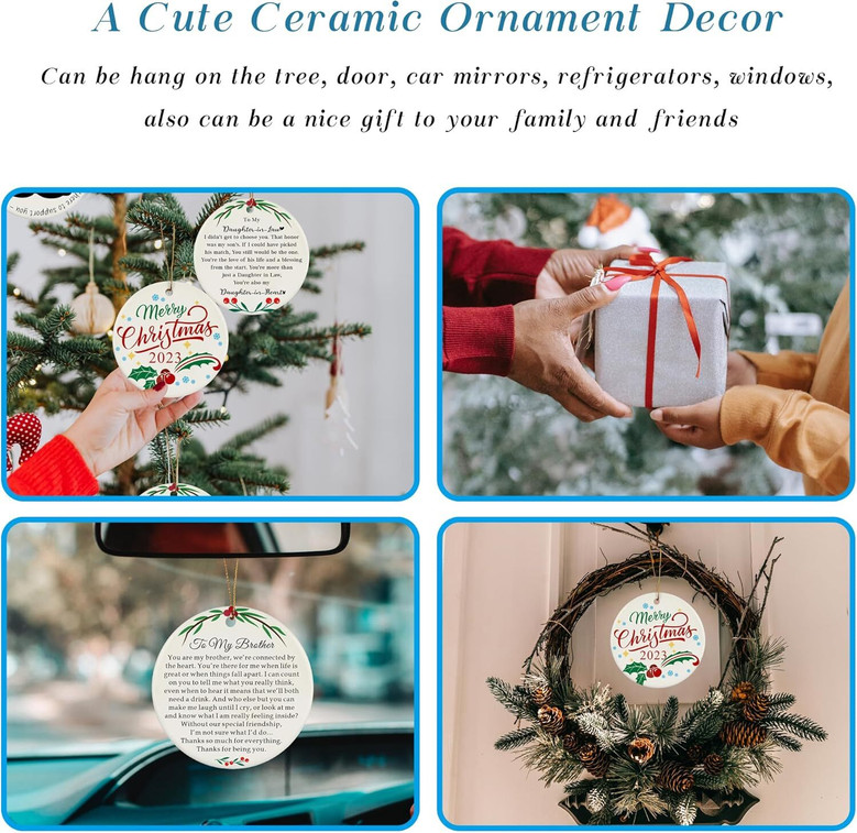Personalized Ceramic Ornaments 2024 Christmas Gift For Boyfriend's Mom Decor