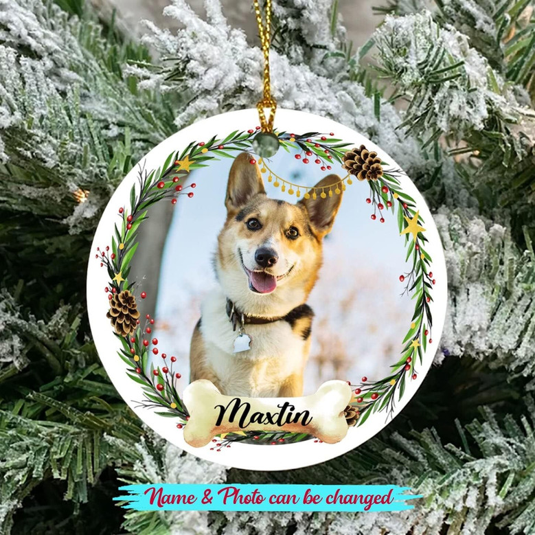 Personalized Dog Photo Frame Ornament For Dog Lovers - Custom Name & Photo - 2024 Christmas Gift For Dog Mom & Dad Personalized Dog Photo Frame Ornament For Dog Lovers - Custom Name & Photo - 2024 Christmas Gift For Dog Mom & Dad