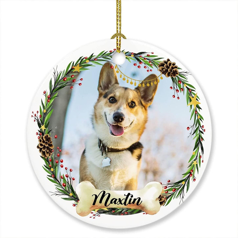 Personalized Dog Photo Frame Ornament For Dog Lovers - Custom Name & Photo - 2024 Christmas Gift For Dog Mom & Dad Personalized Dog Photo Frame Ornament For Dog Lovers - Custom Name & Photo - 2024 Christmas Gift For Dog Mom & Dad