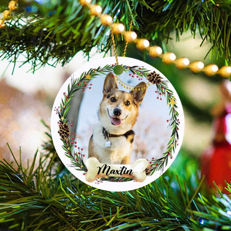 Personalized Dog Photo Frame Ornament For Dog Lovers - Custom Name & Photo - 2024 Christmas Gift For Dog Mom & Dad Personalized Dog Photo Frame Ornament For Dog Lovers - Custom Name & Photo - 2024 Christmas Gift For Dog Mom & Dad