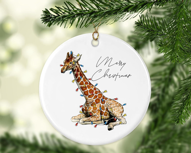 Giraffe Christmas Ornament Keepsake Gift For Pet Lovers Tree Decor
