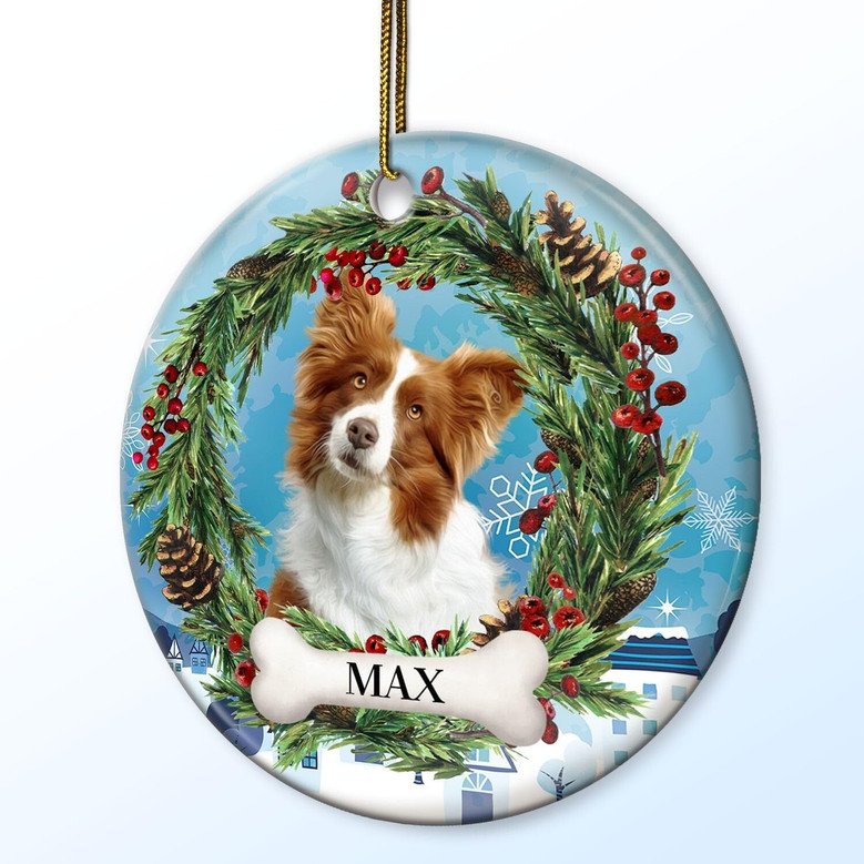 Personalized Dog Photo Christmas Ornaments 2024 For Pet Memorial Gifts