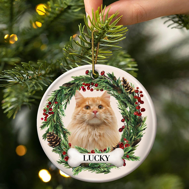 Personalized Dog Photo Christmas Ornaments 2024 For Pet Memorial Gifts
