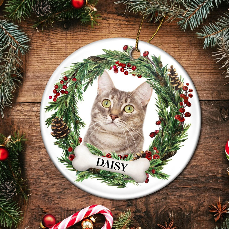 Personalized Dog Photo Christmas Ornaments 2024 For Pet Memorial Gifts