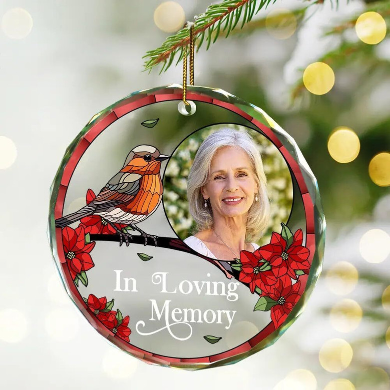 Thoughtful Memorial Christmas Ornament For Family - Custom Glass Circle Design With Heartfelt 'I'm Always With You' Quote