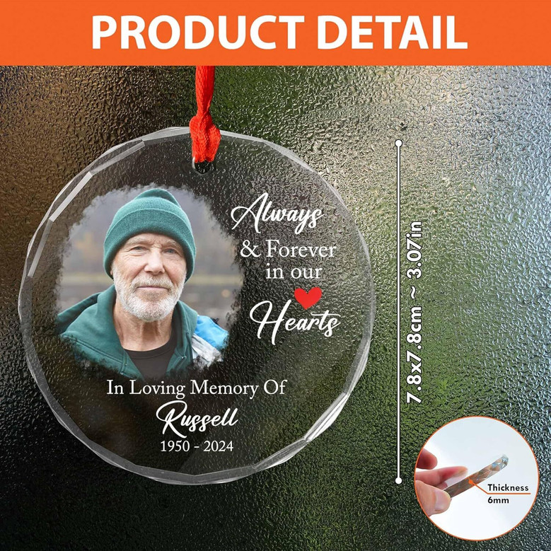 Thoughtful Personalized Glass Ornament For Family - 'I'm Always With You' Christmas Memorial For Loss Of Mom Or Dad