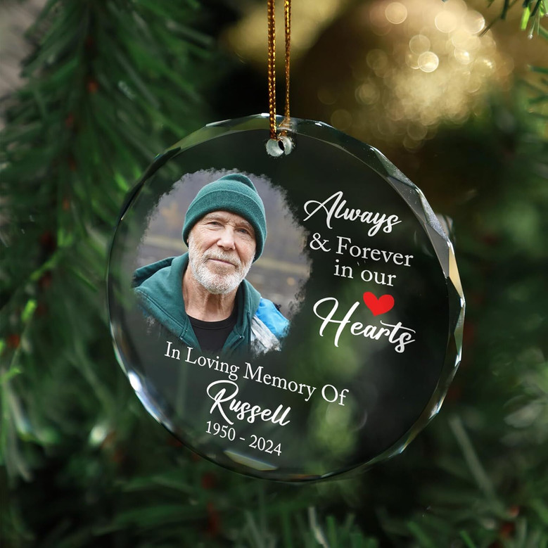 Thoughtful Personalized Glass Ornament For Family - 'I'm Always With You' Christmas Memorial For Loss Of Mom Or Dad