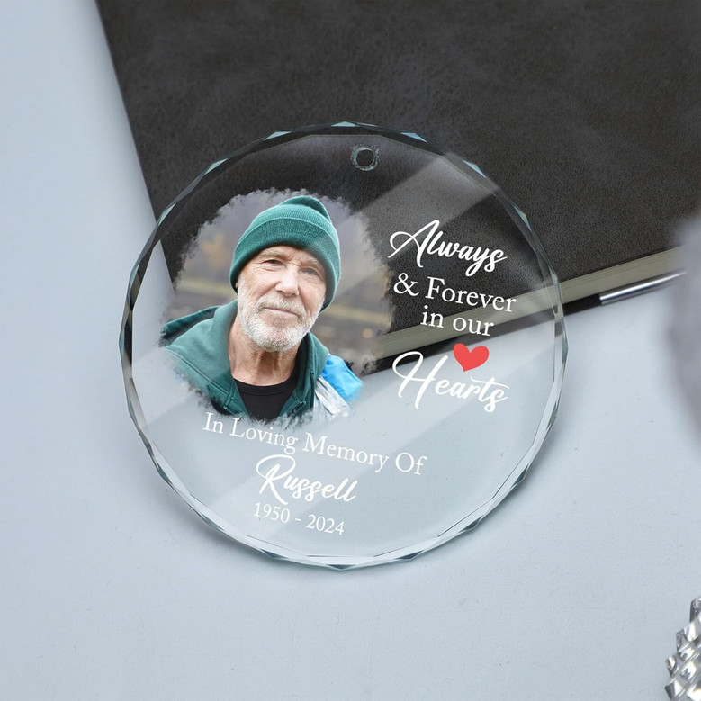 Thoughtful Personalized Glass Ornament For Family - 'I'm Always With You' Christmas Memorial For Loss Of Mom Or Dad