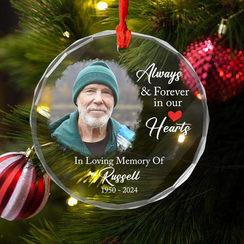 Thoughtful Personalized Glass Ornament For Family - 'I'm Always With You' Christmas Memorial For Loss Of Mom Or Dad