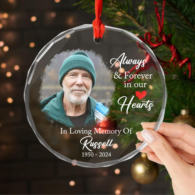 Thoughtful Personalized Glass Ornament For Family - 'I'm Always With You' Christmas Memorial For Loss Of Mom Or Dad