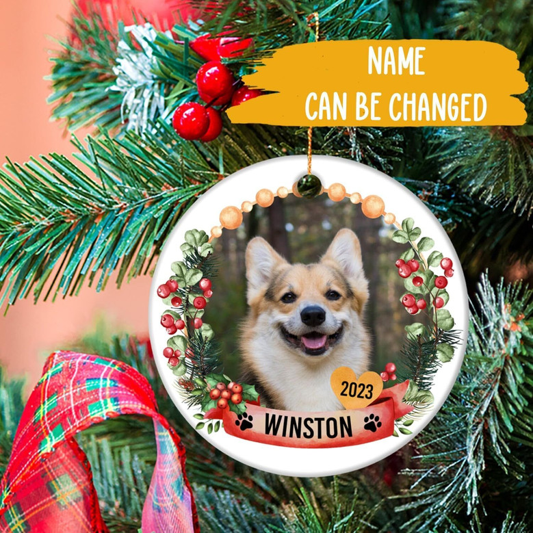 Custom Dog Photo Christmas Ornament For Pet Lovers - Keepsake Gift For Family's Tree Decor