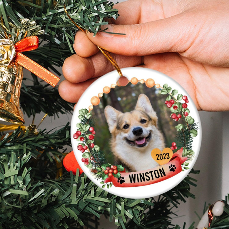 Custom Dog Photo Christmas Ornament For Pet Lovers - Keepsake Gift For Family's Tree Decor
