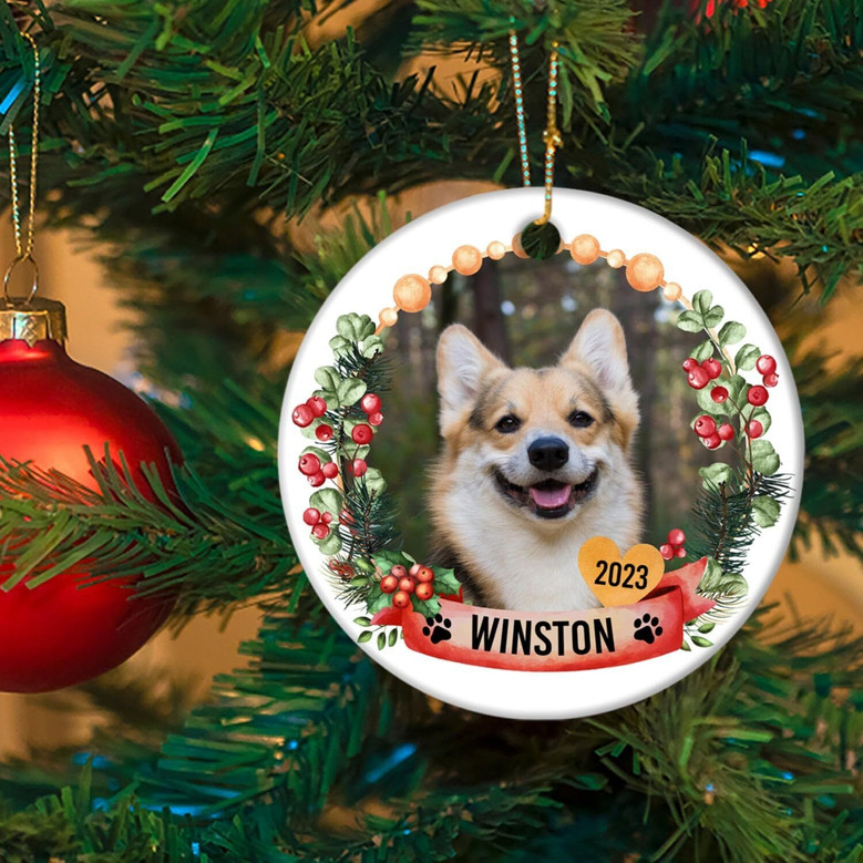 Custom Dog Photo Christmas Ornament For Pet Lovers - Keepsake Gift For Family's Tree Decor