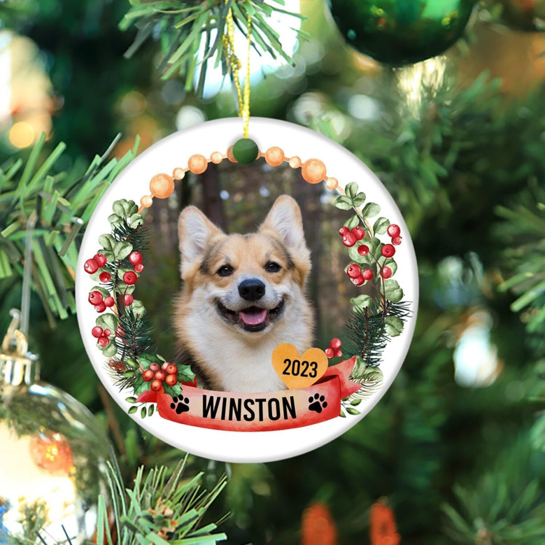 Custom Dog Photo Christmas Ornament For Pet Lovers - Keepsake Gift For Family's Tree Decor