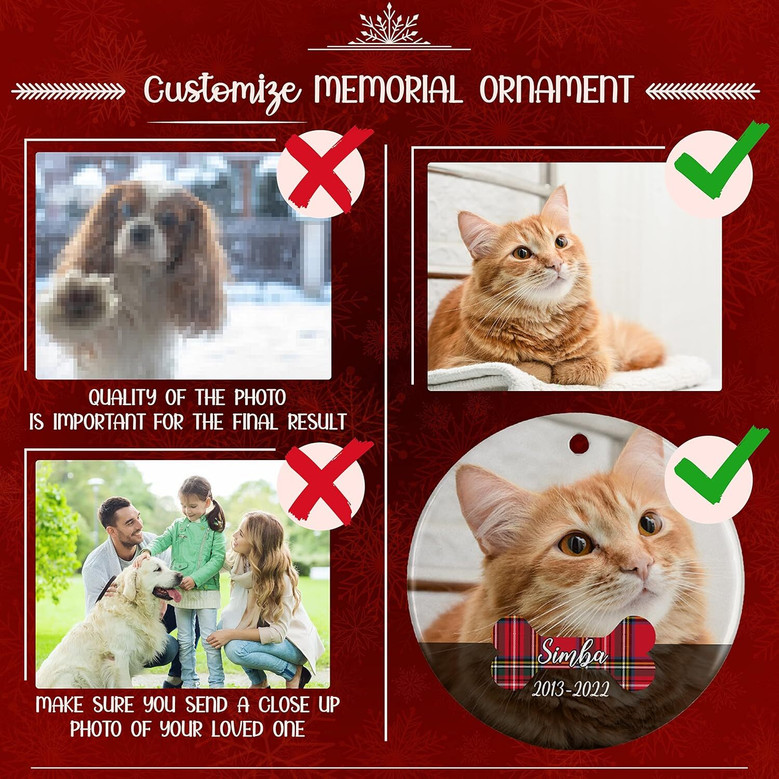 Touching Pet Memorial Ornament For Dogs And Cats - Custom Keepsake Gift For Pet Lovers