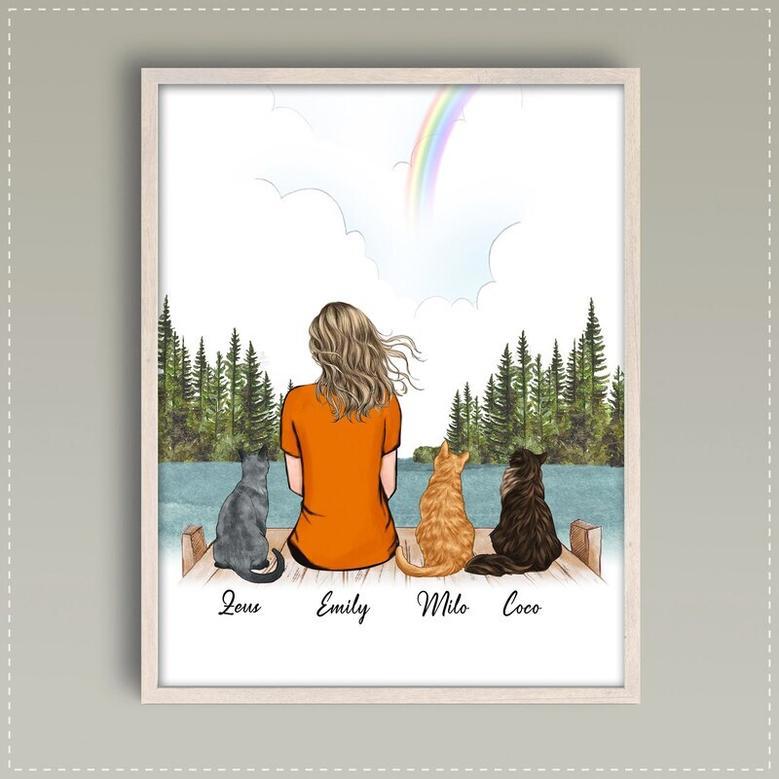 Personalized Cat Mom Canvas - Heartfelt Memorial Wall Art For Cat Lovers